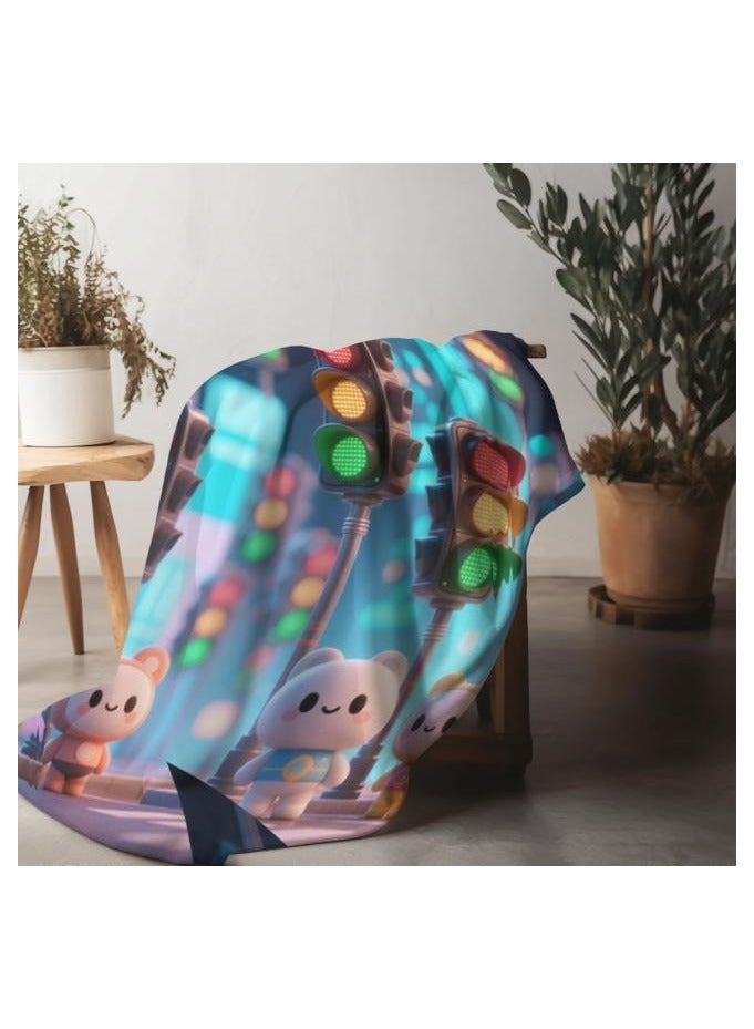 general Children's or student cartoon flannel thin blanket (warm and comfortable, suitable for sleep, games) 100cm*150cm - Image 1