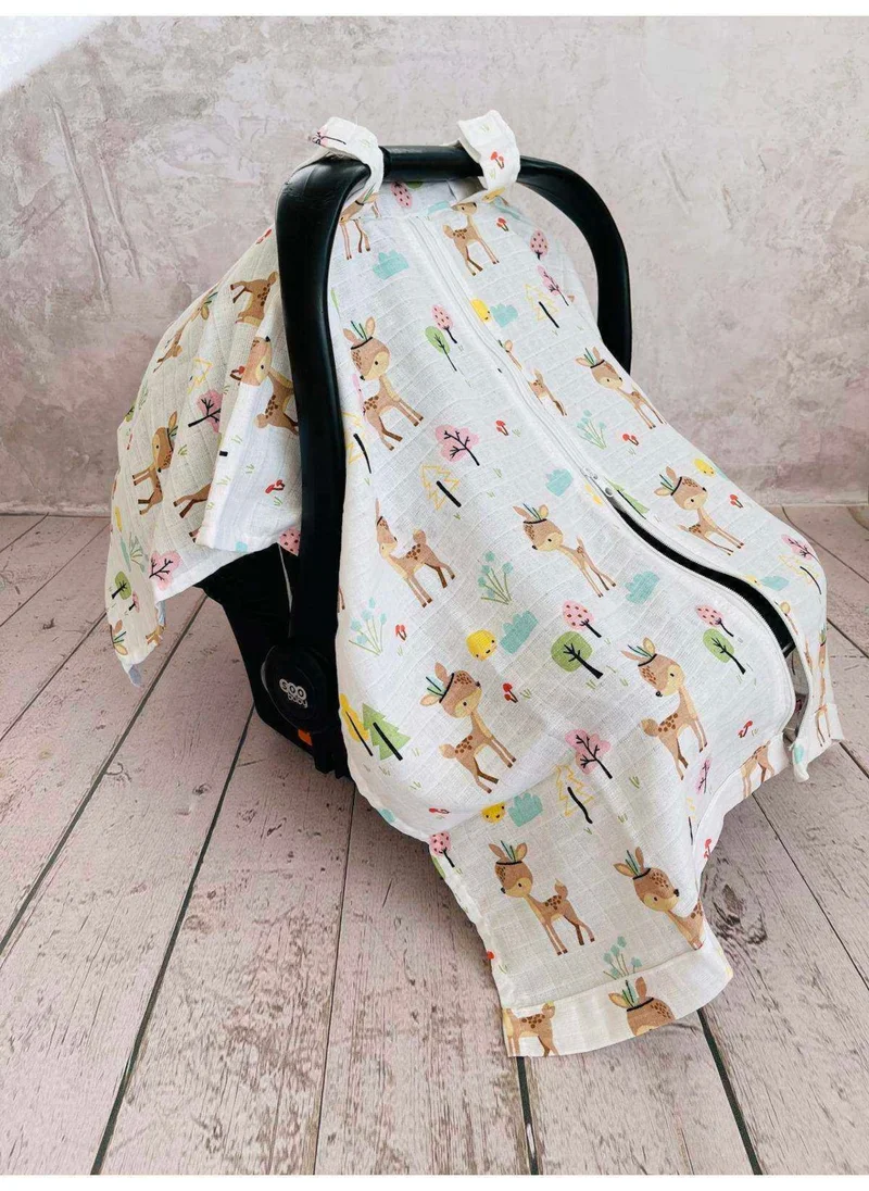 juniperus Deer Muslin Stroller Cover with Zipper