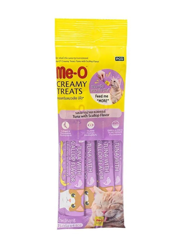 Me-O Creamy Tuna With Scallop Cat Treats 15G X 4