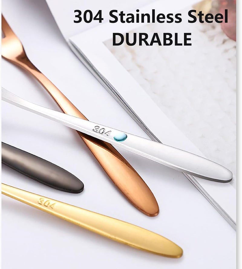 Asanta 5 PCS Small Fruit Fork, 5.1 Inch Stainless Steel Dessert Forks, Mini Fruit Forks for Appetizer Cake Cocktail, Tiny Cute Salad Forks for Party, Home, Mix Color (Silver/Gold/Rose Gold/Black/Blue) - Image 3