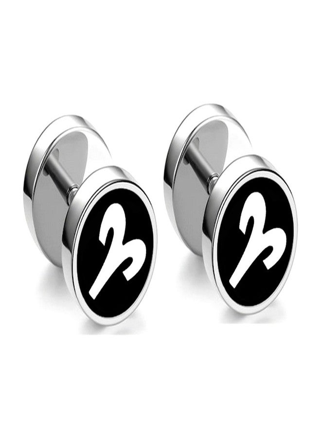 Xusamss Fashion Stainless Steel Twelve Constellation Barbell Stud Earrings - Image 1