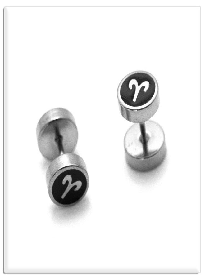 Xusamss Fashion Stainless Steel Twelve Constellation Barbell Stud Earrings - Image 5