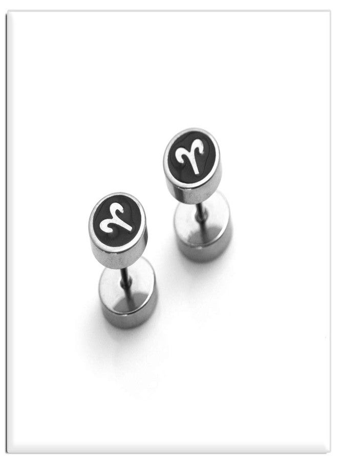 Xusamss Fashion Stainless Steel Twelve Constellation Barbell Stud Earrings - Image 4