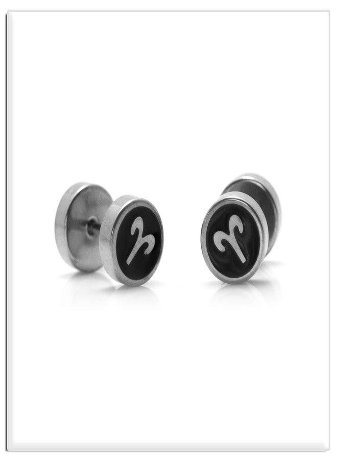 Xusamss Fashion Stainless Steel Twelve Constellation Barbell Stud Earrings - Image 2