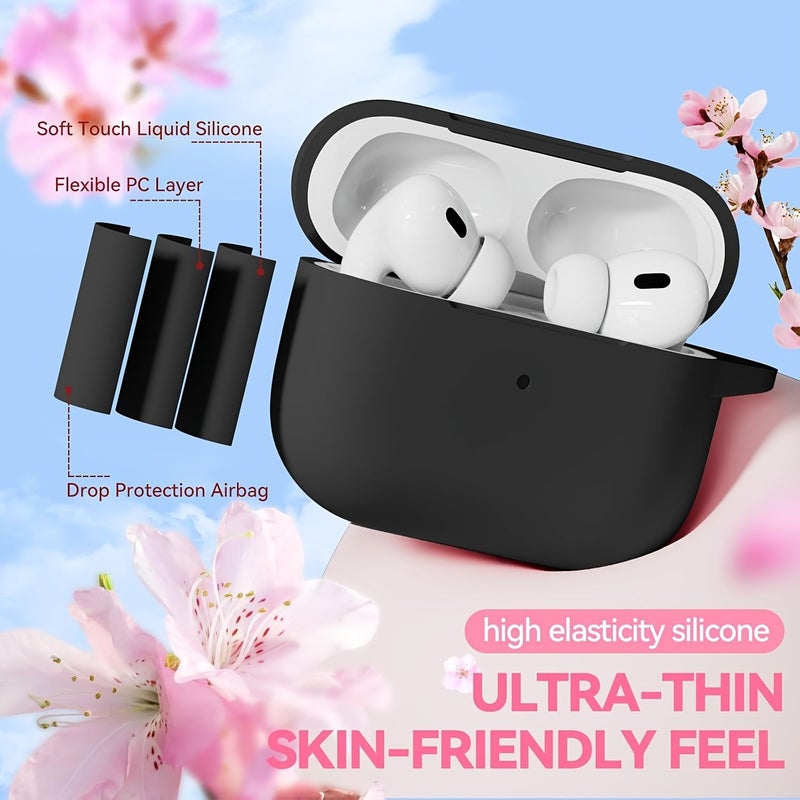 Pink Color Soft Shell Protective Case For Airpods 3 With Keychain Ball Charm And Cleaning Kit - Image 4