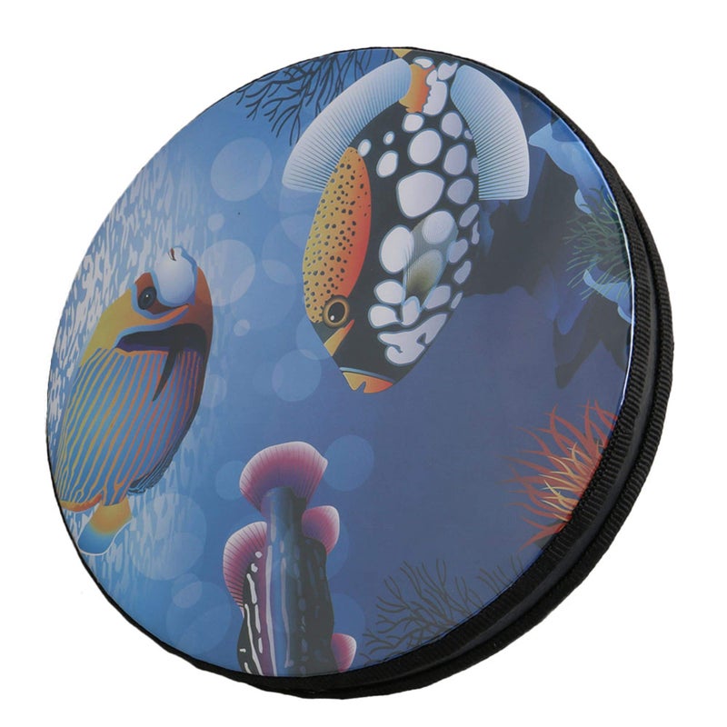 Homeswitch 10 inch Wooden Wave Bead Ocean Drum Hand Percussion Wood Musical Instrument Black - Image 4