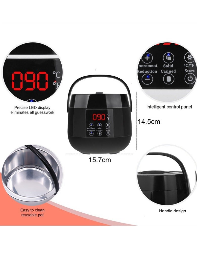 AROAQ Wax Warmer Hair Removal Kit, Painless Home Hair Removal Warmer Kit, Touch Button Smart LCD Display Wax Heater, lectric Waxing Machine With Hard Beans Kit Set, ( Black ) - Image 4