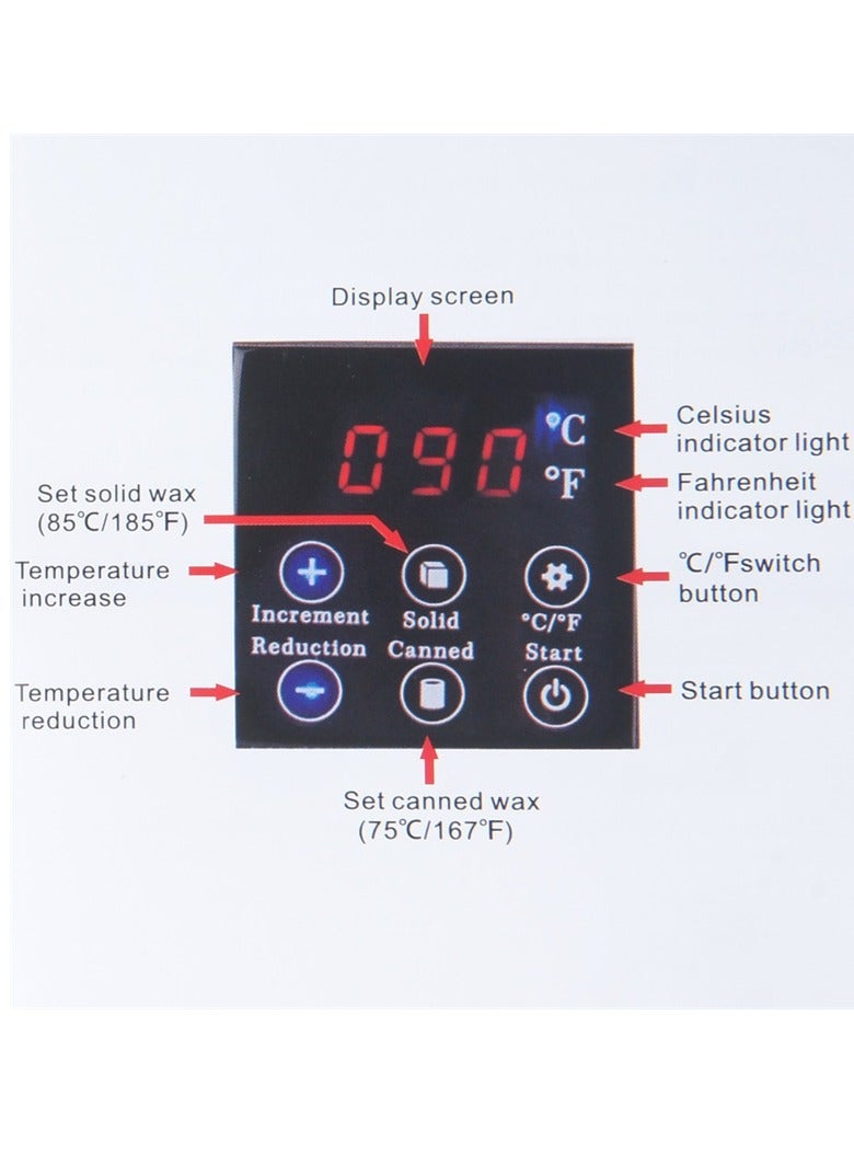 AROAQ Wax Warmer Hair Removal Kit, Painless Home Hair Removal Warmer Kit, Touch Button Smart LCD Display Wax Heater, lectric Waxing Machine With Hard Beans Kit Set, ( Black ) - Image 3