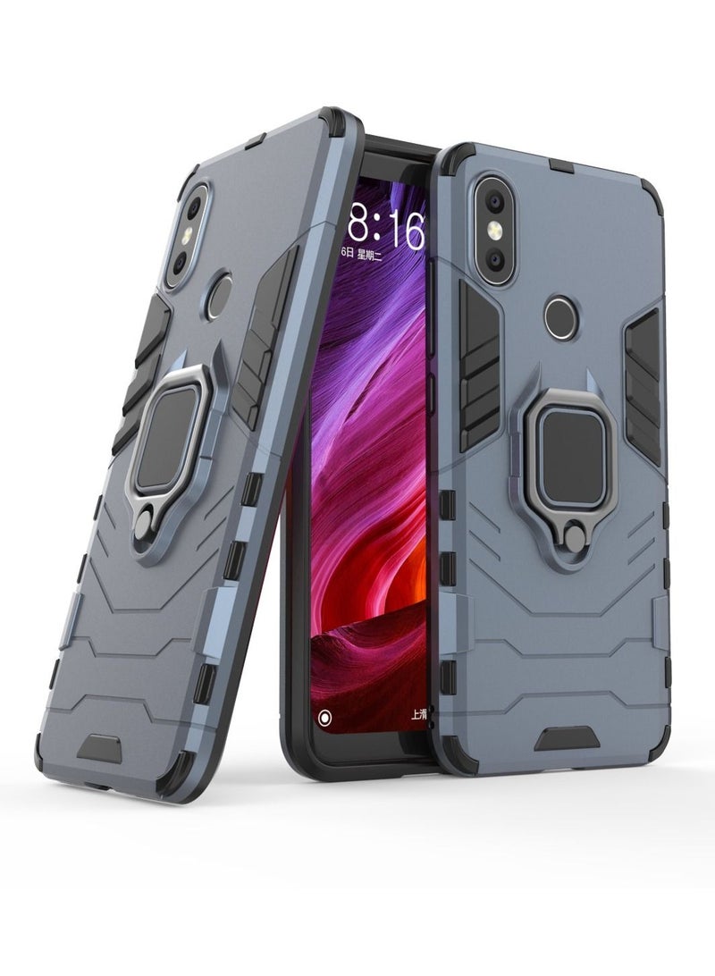 Blue Protective Cover With Ring Bracket For Xiaomi - Image 1