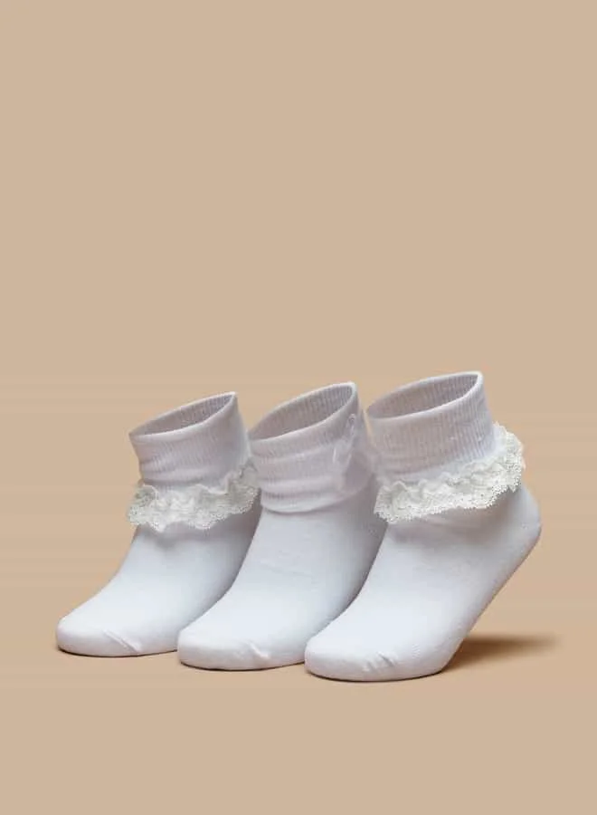 فلورا بيلا من شو إكسبرس Girls Assorted Ankle Length Socks - Set of 3