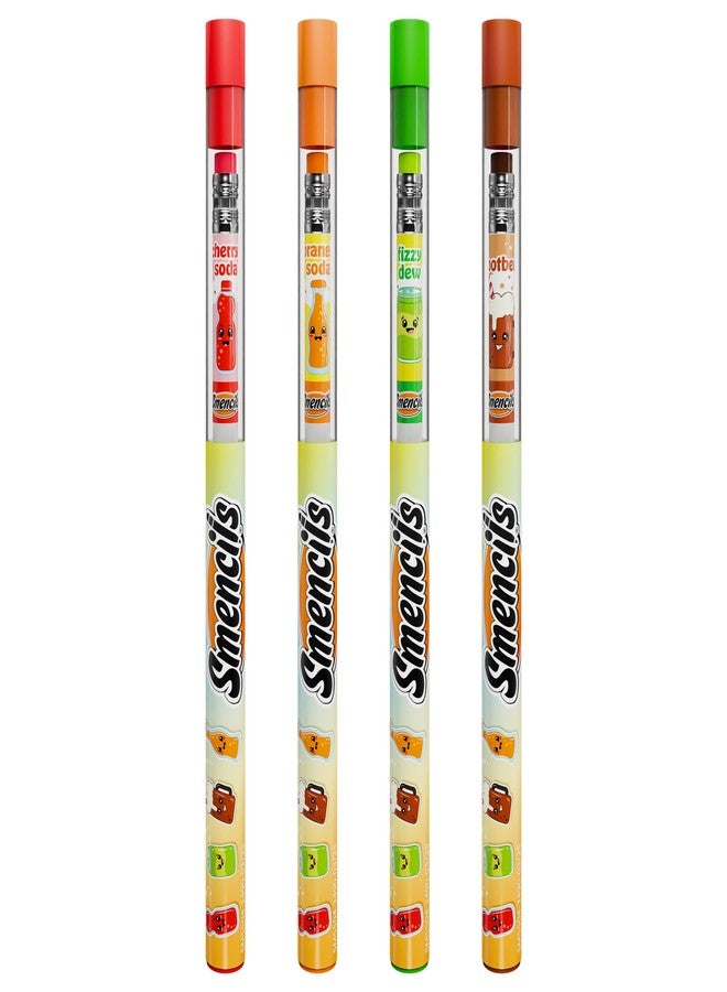 Scentco Smencils Soda Pop Shop Scented Pencils - HB #2 Graphite Pencils Made from Recycled Newspapers, 4 Pack, Long-Lasting Gourmet Scents, Fun School Supplies & Gifts for Kids, Teachers, Classroom Rewards - Image 3