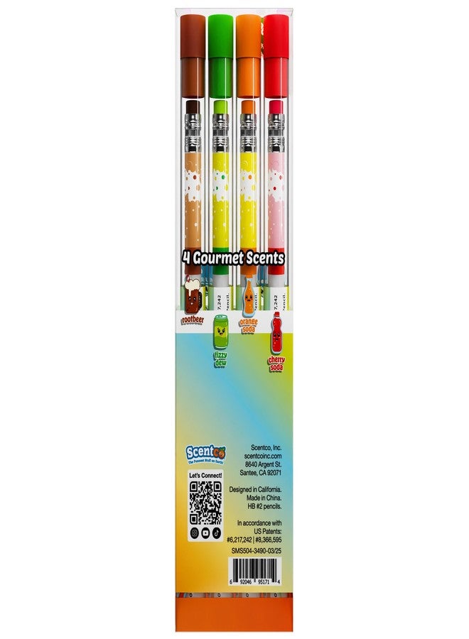 Scentco Smencils Soda Pop Shop Scented Pencils - HB #2 Graphite Pencils Made from Recycled Newspapers, 4 Pack, Long-Lasting Gourmet Scents, Fun School Supplies & Gifts for Kids, Teachers, Classroom Rewards - Image 5