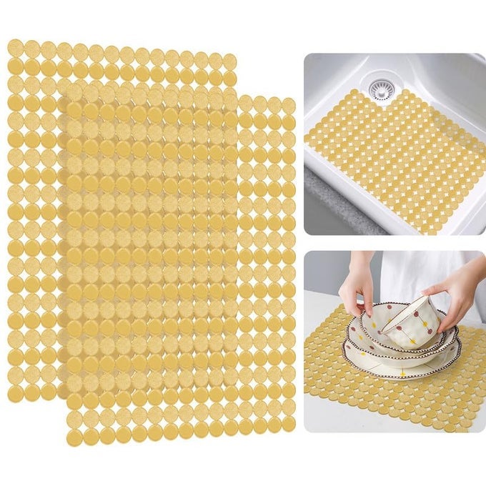 2PACK KITCHEN SINK MAT PVC ECOFRIENDLY ADJUSTABLE SINK PROTECTOR SINK LINER PAD DISH DRYING MATS EASY TO CLEAN DIY CUT 157 X 118 INCH BROWN