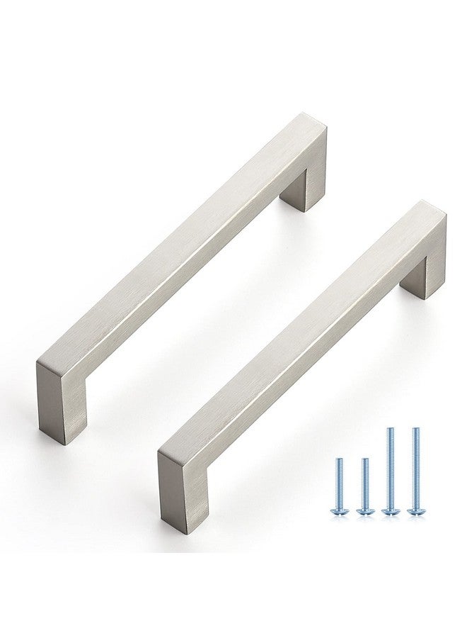 Ravinte 30 Pack Cabinet Handles Square Cabinets Cupboard Handles Brushed Nickel Drawer Pulls Stainless Steel Kitchen Cabinet Pulls Cabinet Hardware Drawer Handles 5 inch Hole Center - Image 1