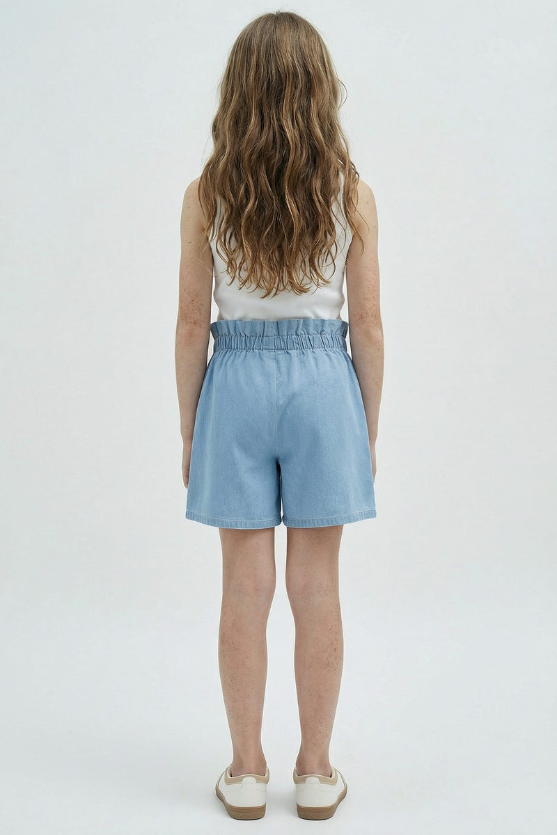 DeFacto Blue Girl Girl Denim Shorts Casual - Image 5