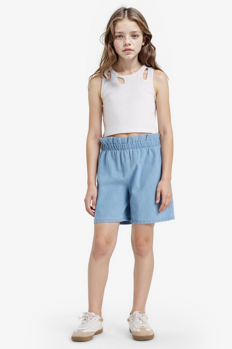 DeFacto Blue Girl Girl Denim Shorts Casual - Image 1