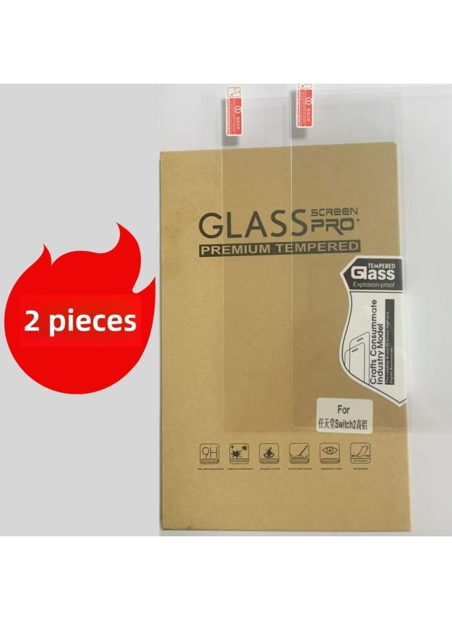 Generic Tempered Film For Nintendo Switch2 Game Console Switch2 Anti-Fingerprint Screen Protection Blue Light Steel Film-Colour:Switch 2 Tempered Film 2 Pieces With Packaging  - Image 1