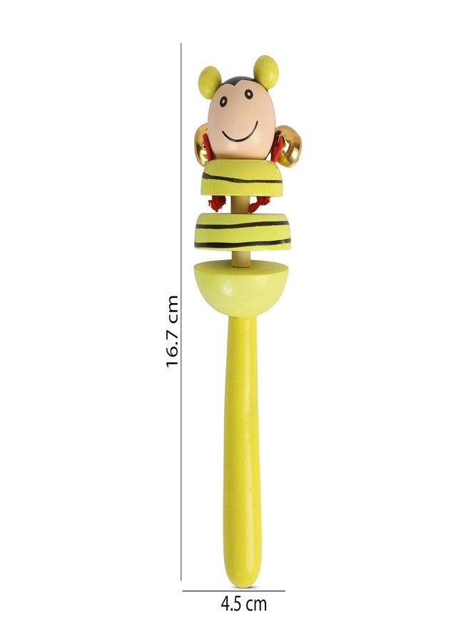 DIETURY Wooden Baby Rattle & Teether Toy Set of 3 for Newborns | Natural Handcrafted Musical Rattle Toys for Infants | Safe Non-Toxic Wooden Sensory & Early Learning Toys for Babies (0-24 Months) - Image 4