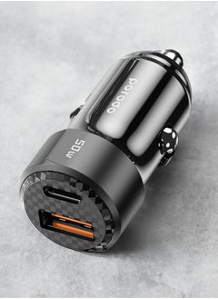 50W Dual Port Car Charger PD 20W - Black