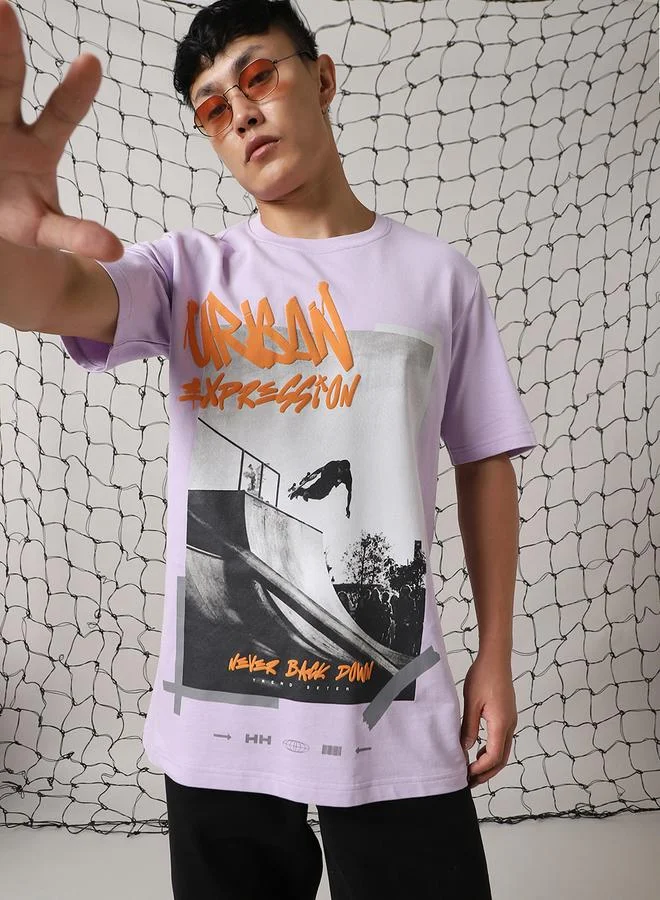 Hubberholme Men Printed Graphic Relaxed Fit T-shirt