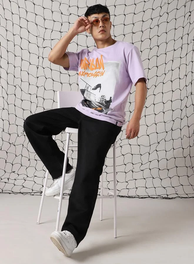 Hubberholme Men Printed Graphic Relaxed Fit T-shirt