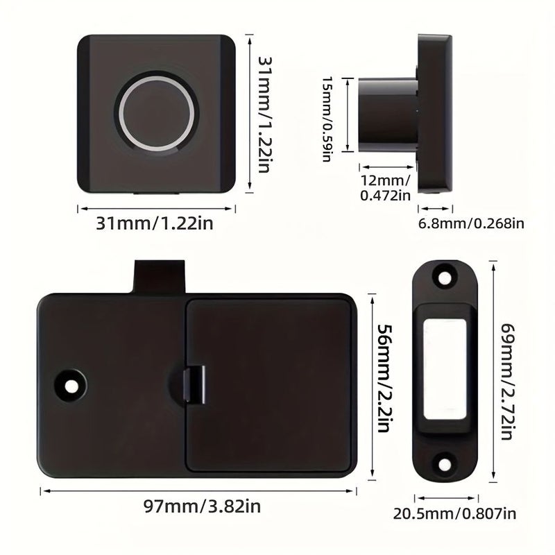 Round Smart Fingerprint Drawer Lock Keyless Entry Compact Stylish Design Easy Install For Home Cabinets Shoe File Cabinets Wooden Drawers Battery Powered 3 Aaa Not Included - Image 5