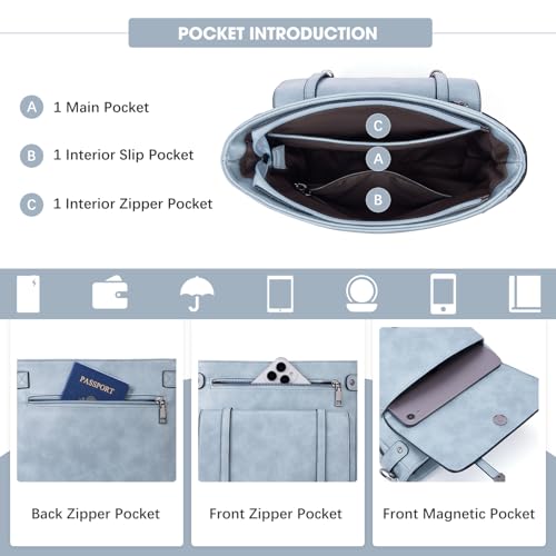 Roulens Crossbody Bags for Women,Multi Pocket Crossbody Purses Vegan Leather Shoulder Handbags Travel Purse Adjustable Strap - Image 3