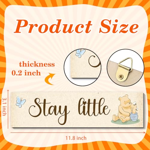 BirtDerr 4Pcs Winie Wall Decorations-he Pooh Baby Stuff-Bedroom Wall Decor-Adorable Pooh Sign for Room Nursery Decor-Baby Shower Decorations(Classic) - Image 2