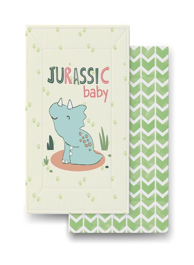 Tidy Sleep Baby Changing Mat – Waterproof, Foldable, Padded Diaper Changing Sheets for Newborns & Infants – Pack of 2, Little Dino Boy (65 cm x 45 cm) - Image 1