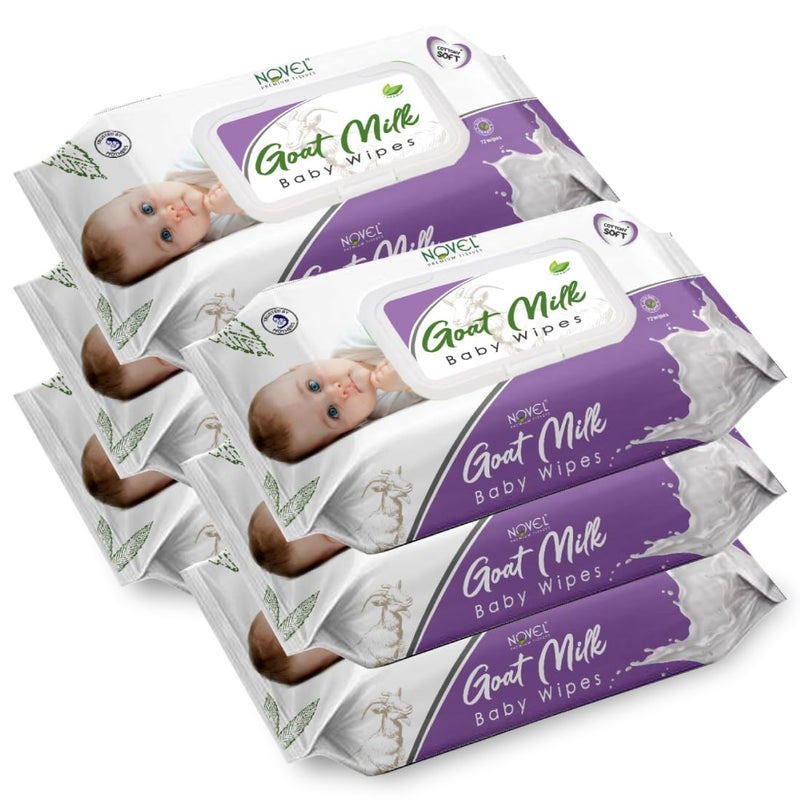 Novel Goat Milk Baby Wipes 72's Sheet Pack Of 6 - Image 5