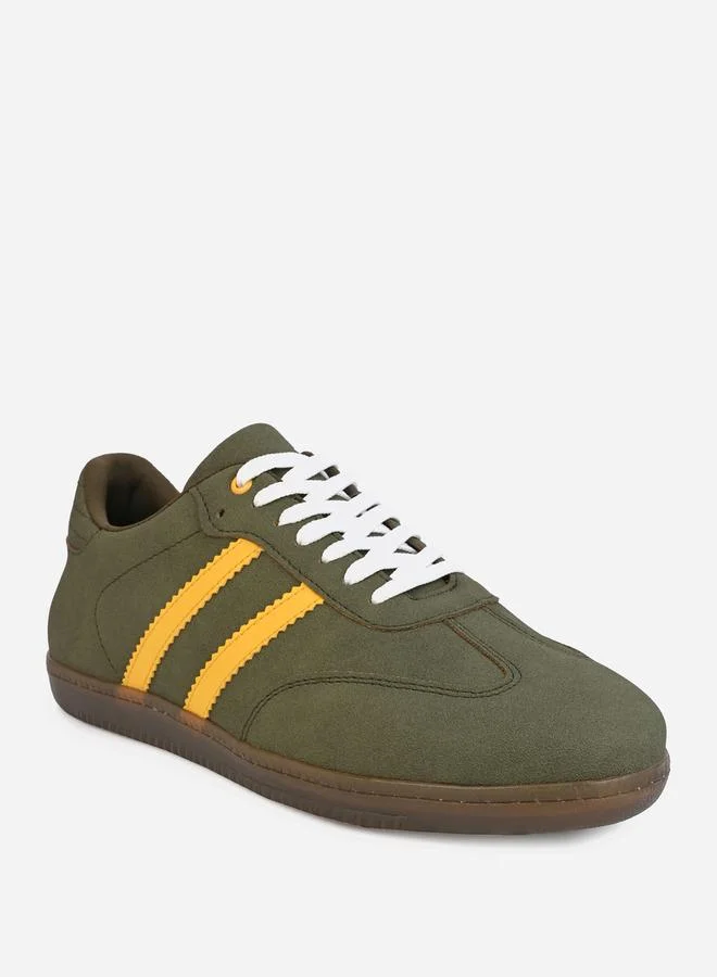 Styli Suede Upper Two Stripe Court Sneakers