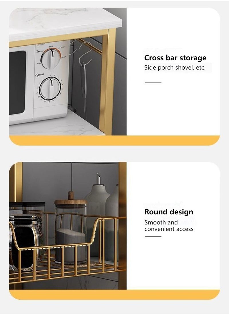 Sharpdo - Kitchen Multi-Functional Multi-Layer Storage Cabinet Cabinet with 2 Doors and 3-Layer Metal Shelves 100*30*80CM - Image 1