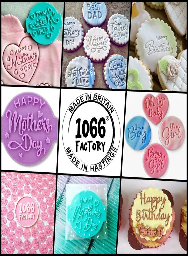 1066 Factory Happy Birthday Embosser Stamp for Icing Fondant Frosting Sugar Paste Cupcake Cake Cookie Baking Decoration (Pattern 2) - Image 5