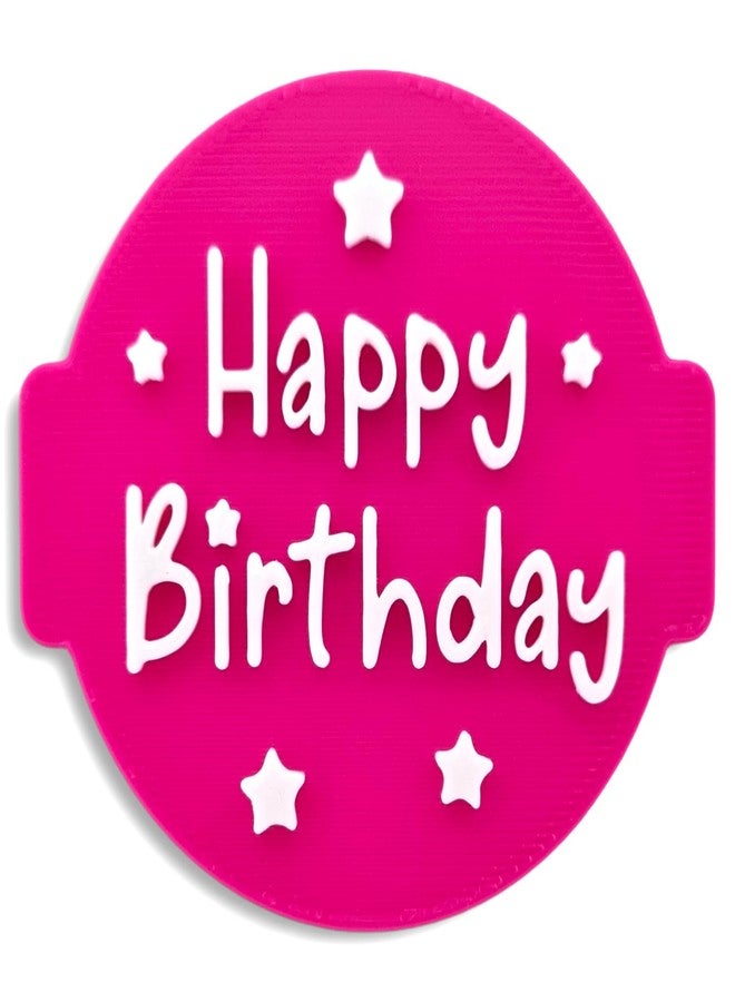 1066 Factory Happy Birthday Embosser Stamp for Icing Fondant Frosting Sugar Paste Cupcake Cake Cookie Baking Decoration (Pattern 2) - Image 1