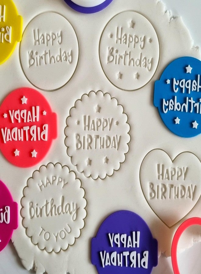 1066 Factory Happy Birthday Embosser Stamp for Icing Fondant Frosting Sugar Paste Cupcake Cake Cookie Baking Decoration (Pattern 2) - Image 4