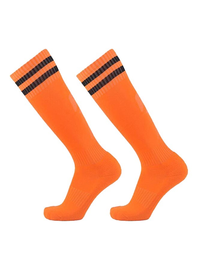 NIBEMINENT Pair Of Sports Training Socks Orange/Black - Image 2