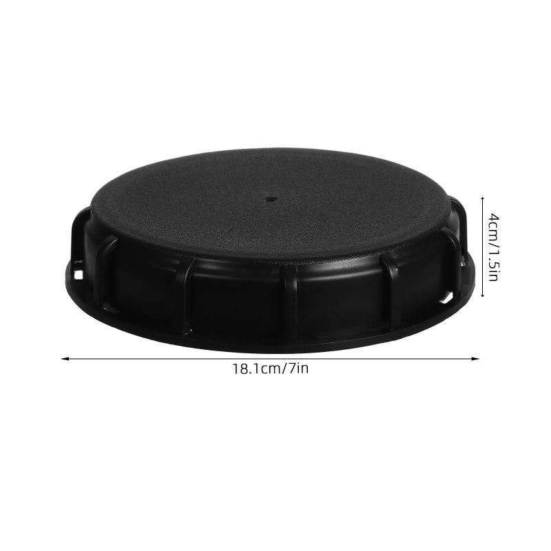 16.2cm Black Plastic IBC Tote Lid Cover with Gasket Chemical Food Storage Replacement - Image 3
