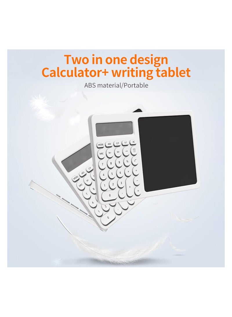 Generic Basic Calculator With Writing Tablet Time Function LCD Display Desk With Erasable Handwriting Notepad For Office School And Home Business  - Image 4