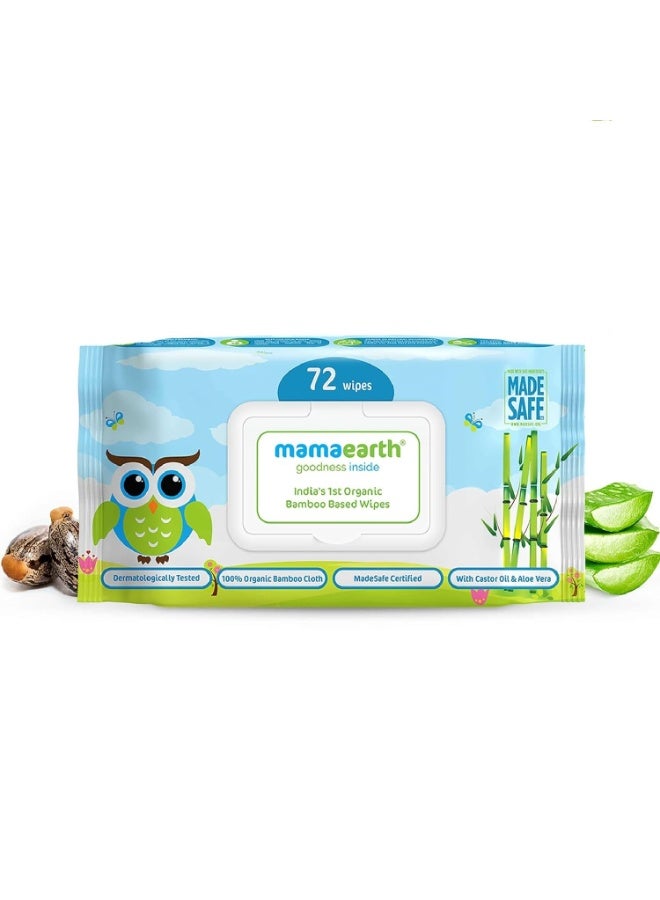 Mamaearth India's First Organic Bamboo Based Baby Wipes (72 Wipes) - Image 1