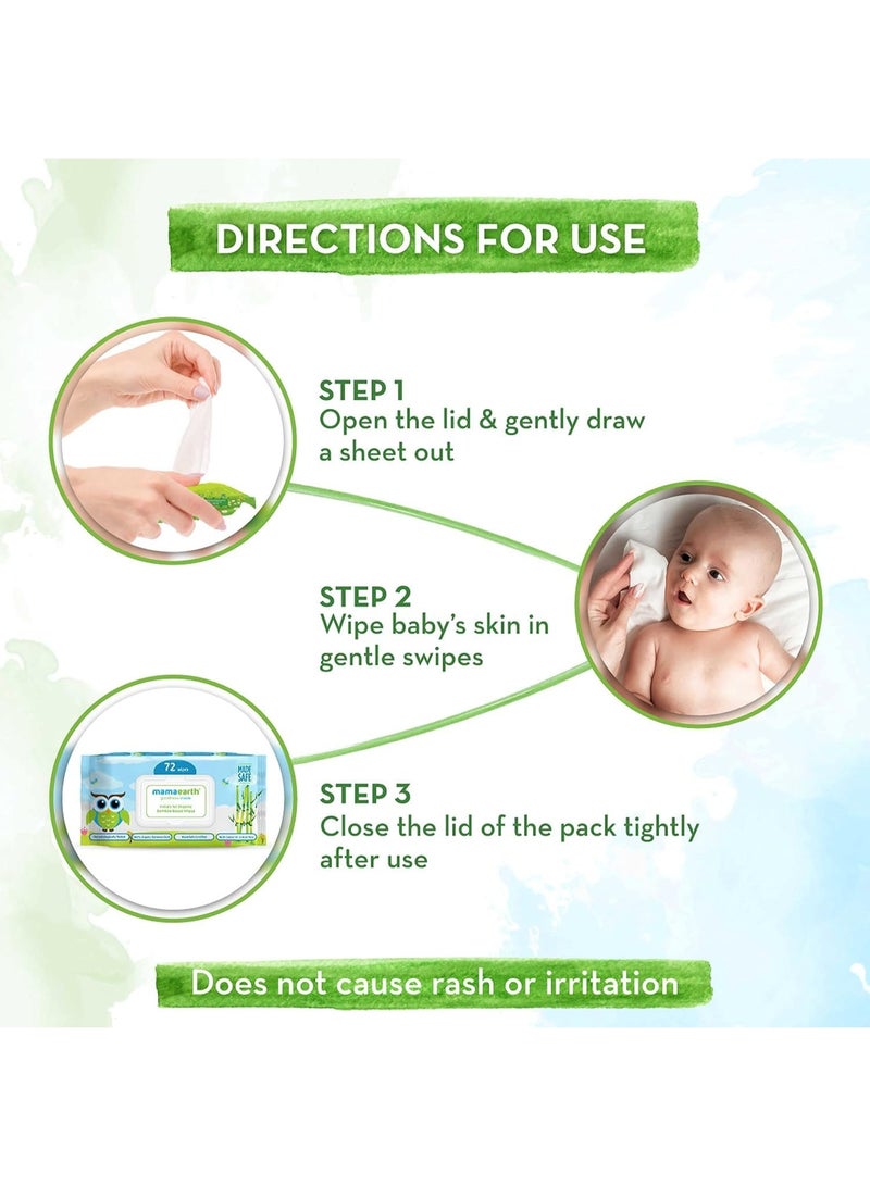 Mamaearth India's First Organic Bamboo Based Baby Wipes (72 Wipes) - Image 4