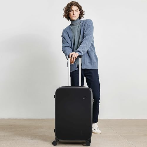 mixi Upgrade Carry on Luggage Suitcases with Spinner Wheels, Hardside Rolling Suitcase PC with TSA Lock Lightweight Travel Case 20in Carry-On, Fine Grid Black - Image 2
