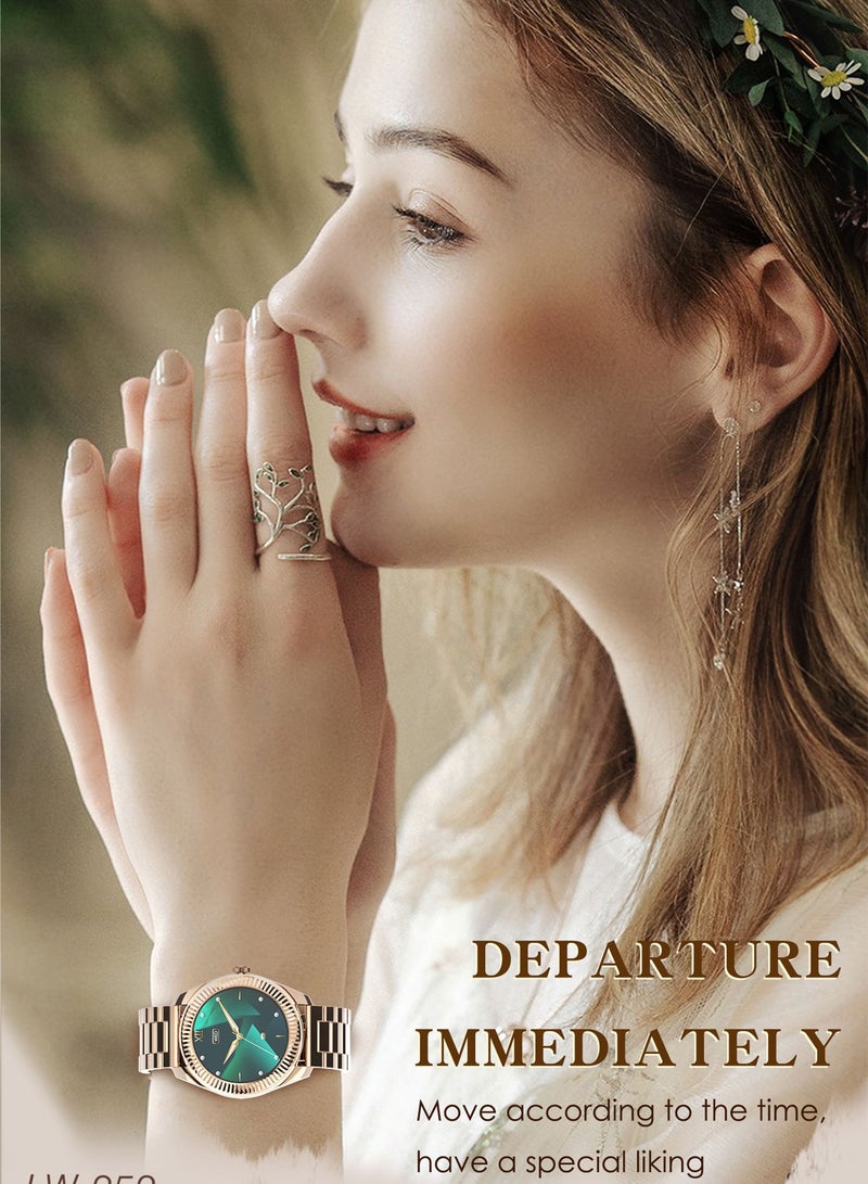 LENYES LW-252 Queen Smart Watch For Women ,IP68 Waterproof class With AMOLED Always On Display Bluetooth Calling Waterproof Fitness Watches For Android iOS Gold - Image 3