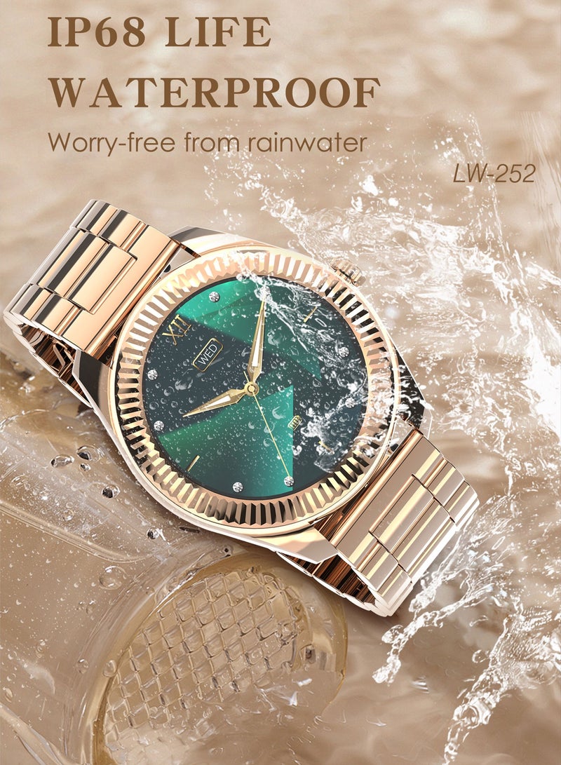 LENYES LW-252 Queen Smart Watch For Women ,IP68 Waterproof class With AMOLED Always On Display Bluetooth Calling Waterproof Fitness Watches For Android iOS Gold - Image 4