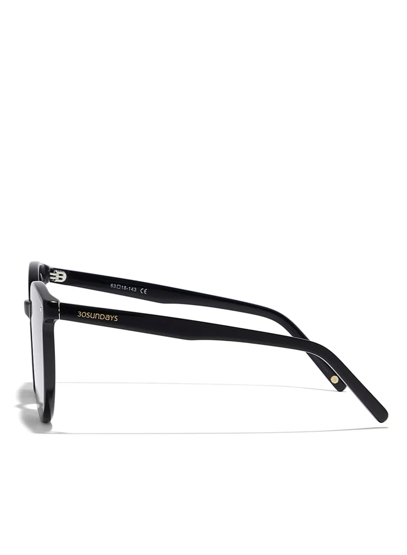 30 سندايز HERA Women Black Sunglasses - Frame Material: Acetate - Lens Color: Black- Frame Color: Black - Full Rim