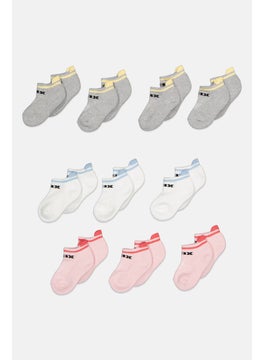 RBX Kids Girl 10 Pairs Ankle Sports Socks, Pink  - Image 1