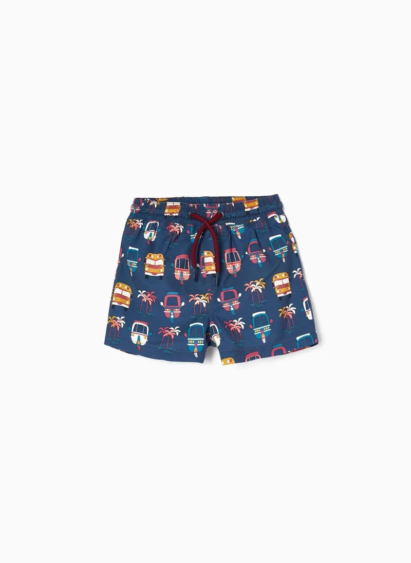 Zippy Swim Shorts with 'Tuk Tuk' Pattern for Baby Boys