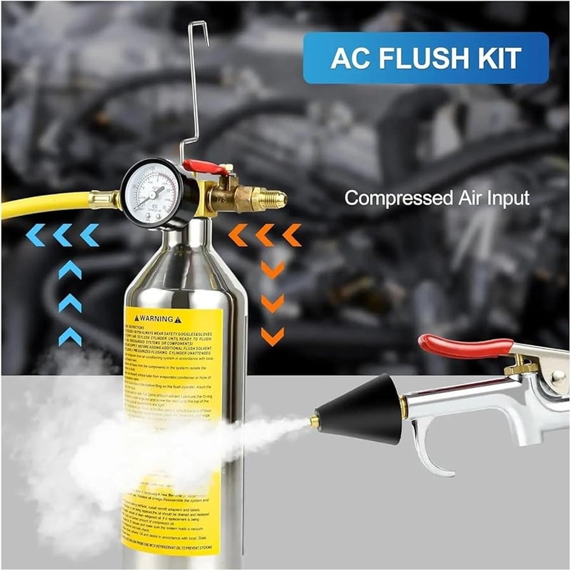 1Set Automotive Air Conditioning Duct Cleaner Cylinder Cooling System Maintenance Free Cleaning Tool - Image 3