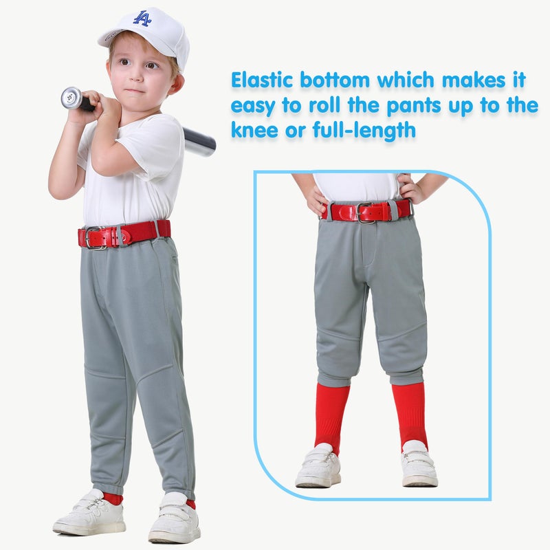 MIVEI 2T/3T/4T/5T/6T Youth Toddler Boys Baseball Pants - Kids Gilrs Tee Ball Softball Football Pants with Belt Loop UPF50+ - Image 5