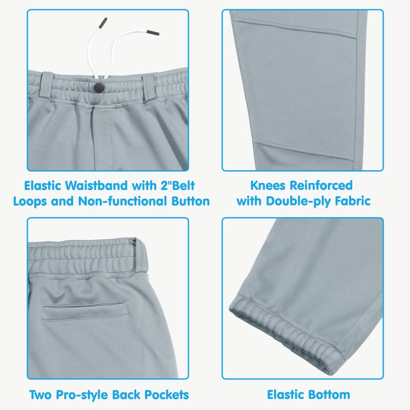 MIVEI 2T/3T/4T/5T/6T Youth Toddler Boys Baseball Pants - Kids Gilrs Tee Ball Softball Football Pants with Belt Loop UPF50+ - Image 3