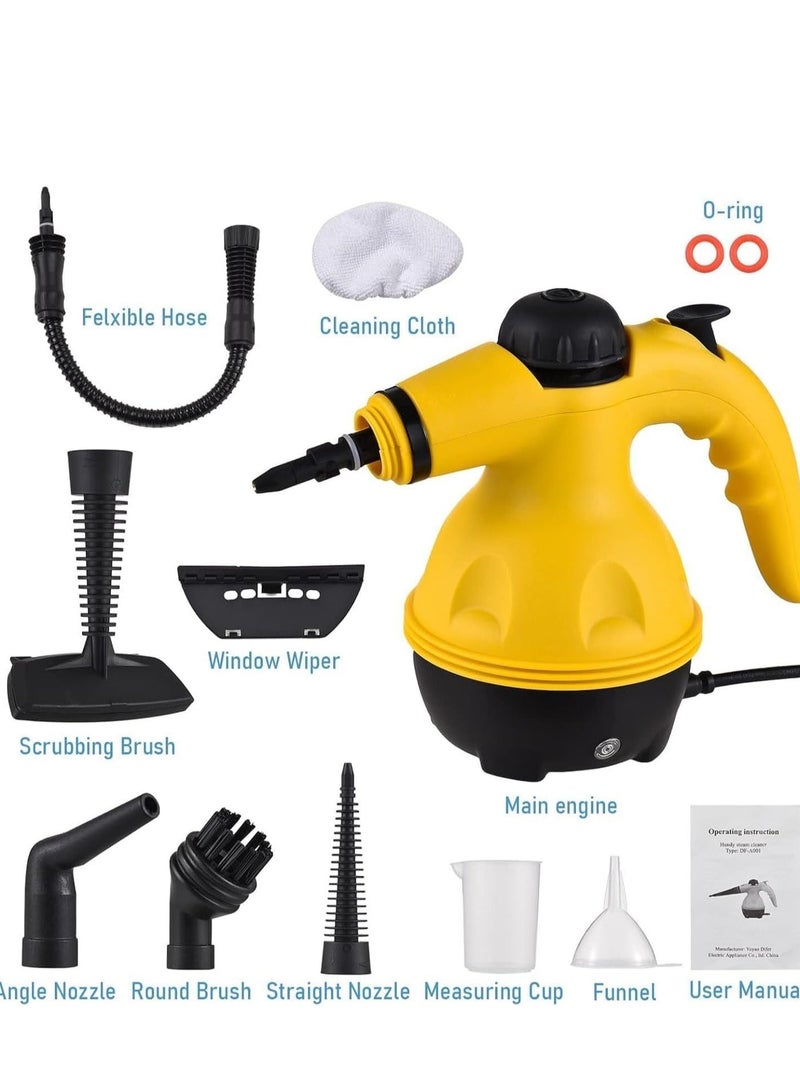 ال سي منظف ​​بخاري قوي محمول باليد بقوة 1000 وات متعدد الأغراض، آلة تنظيف عالية الضغط مع فوهات متعددة للمطبخ والحمام والأرضيات والنوافذ والسيارات والمنزل والتنظيف العميق - Image 1